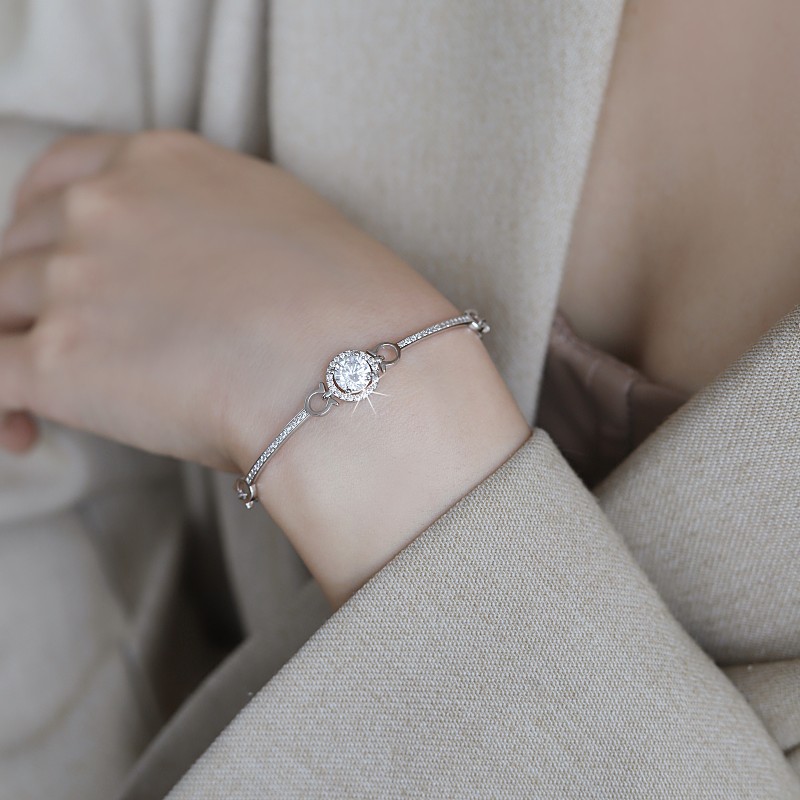 Moissanite Bracelet Colored Gems Diamond Starry Sky